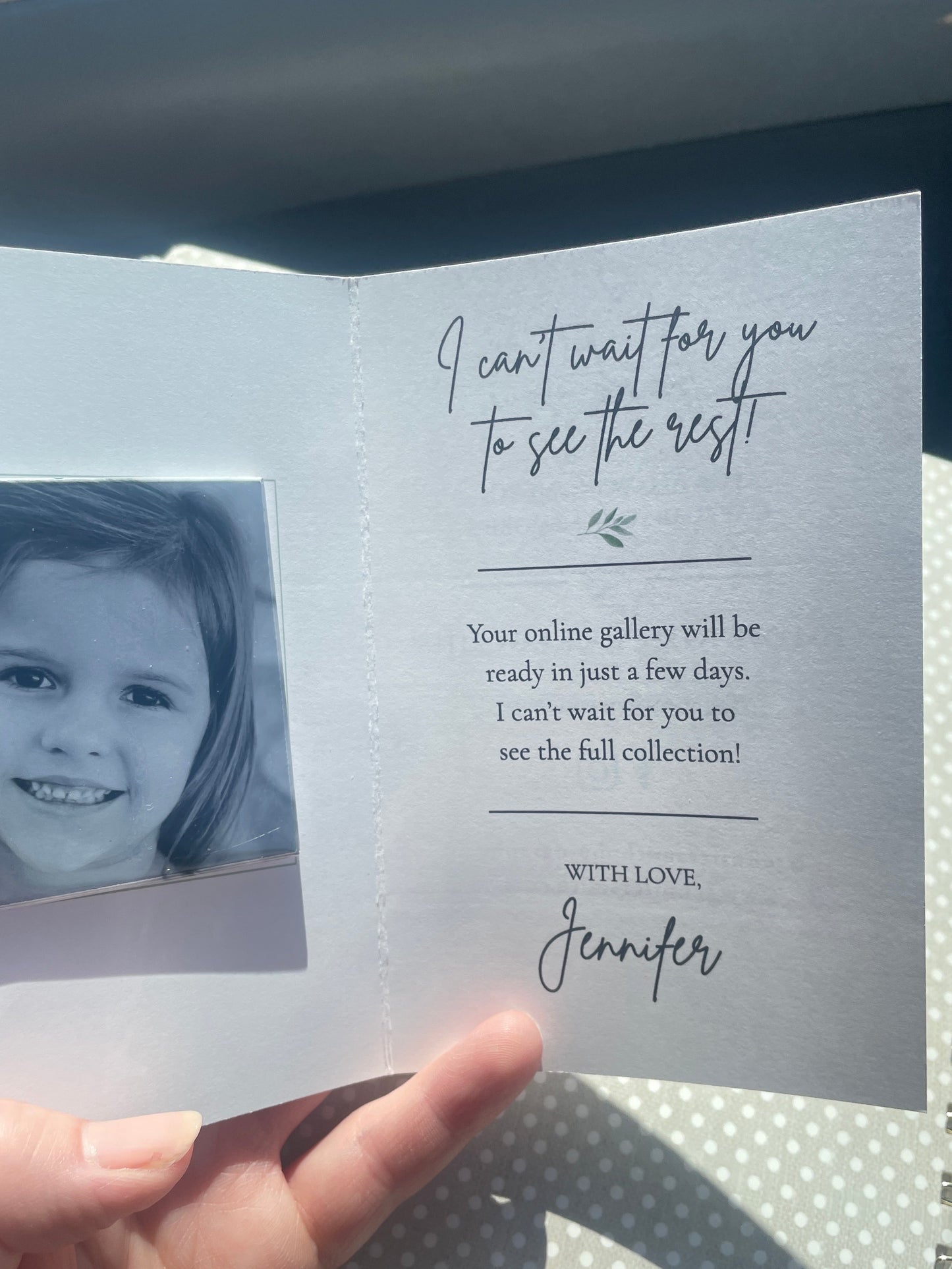 Photographer Keepsake Mailer